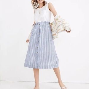 Madewell Stripe Midi Skirt